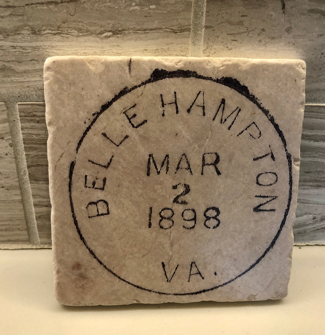 Belle-Hampton Postmark Coaster